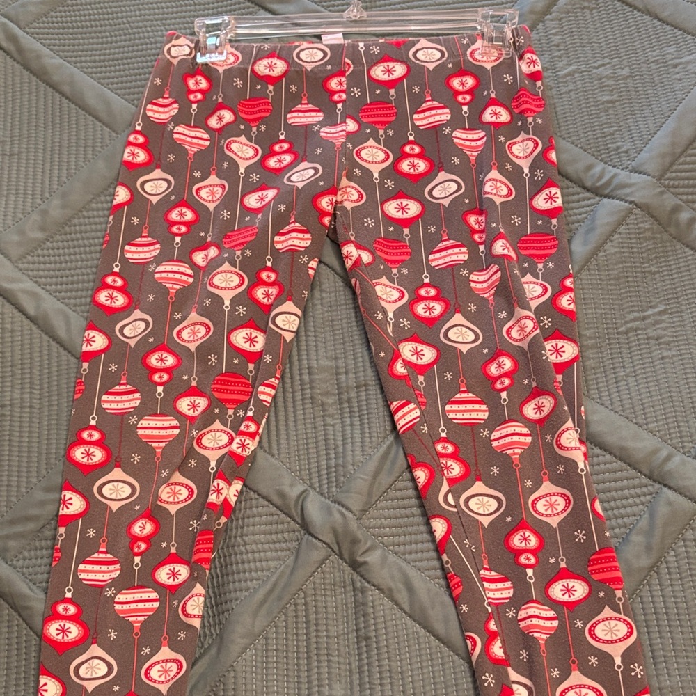 No Boundaries Festive Red and Gray Leggings
